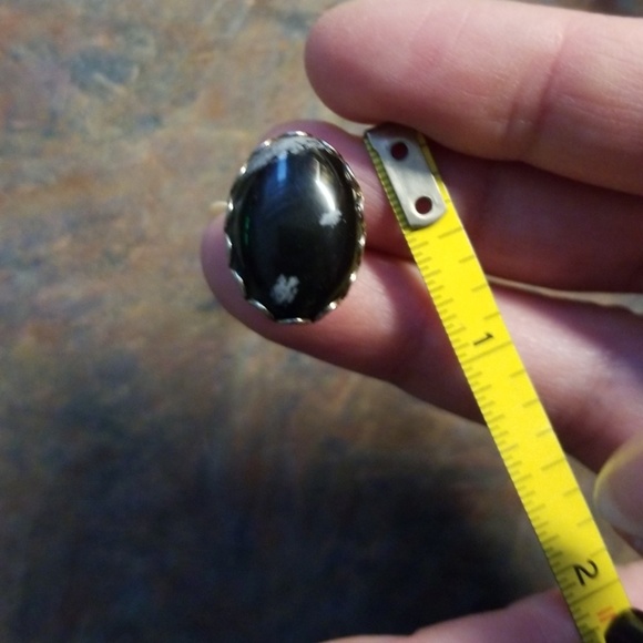 Snowflake Obsidian Tie Pin - Picture 3 of 3